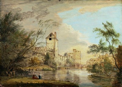 Een onvoltooide weergave van de Westpoort, Canterbury, c.1790-1800 door Paul Sandby